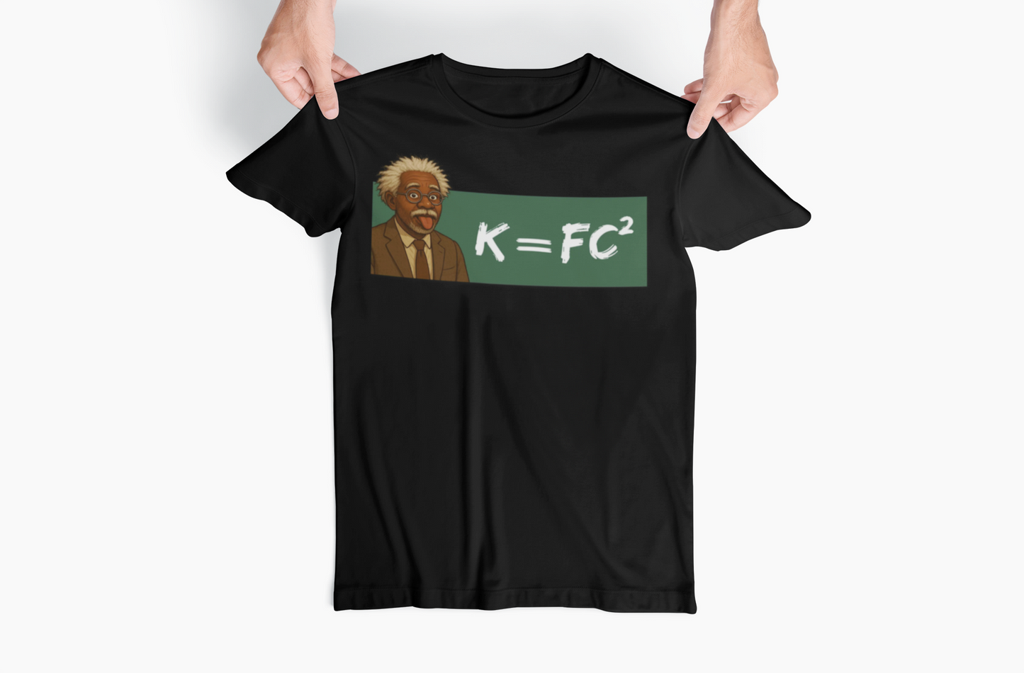 Funny Meme Scientist Shirt – K = FC² Parody Tee – Black Excellence Einstein Style Cartoon