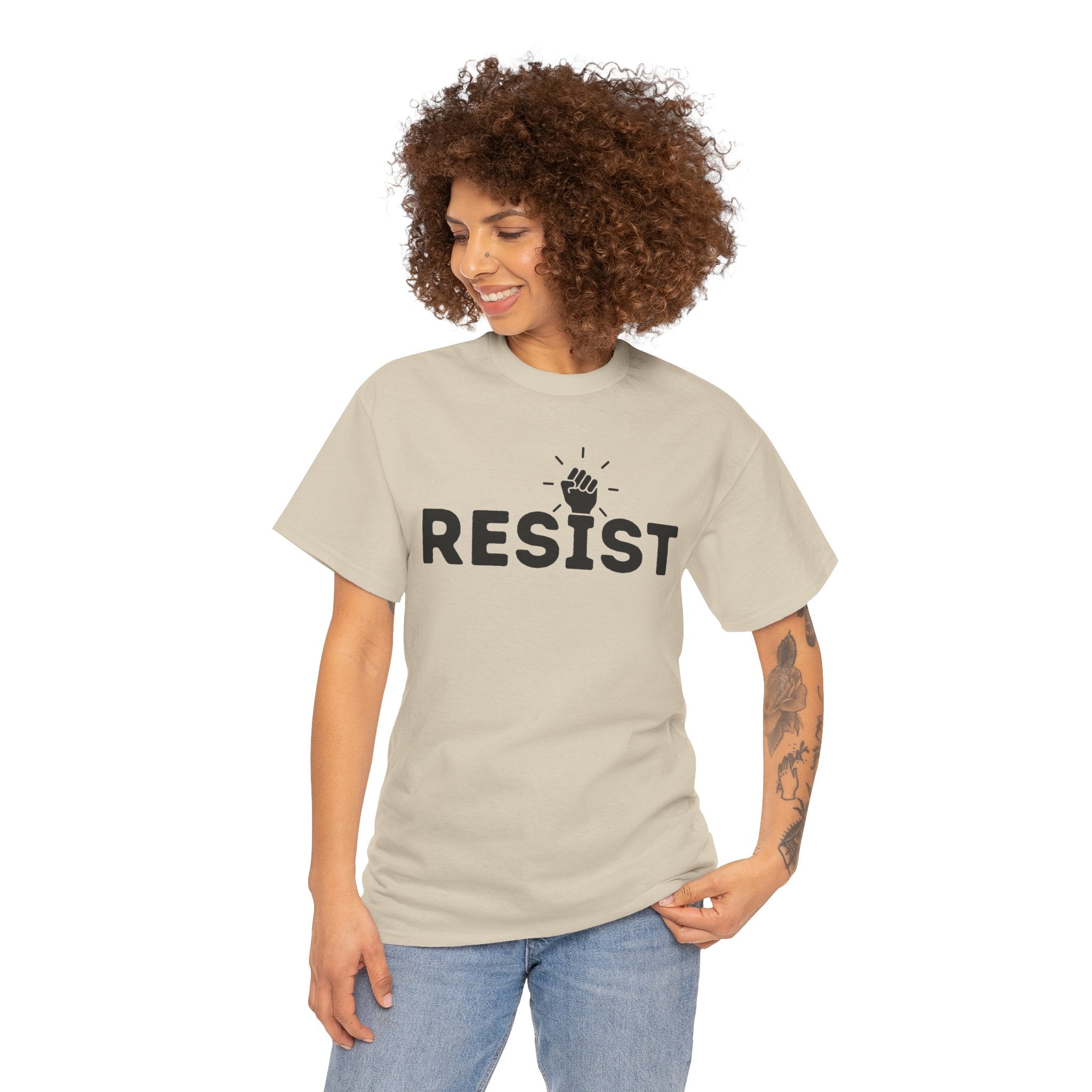 Resist Unisex Heavy Cotton Tee - Empowerment Graphic Tee for Activists