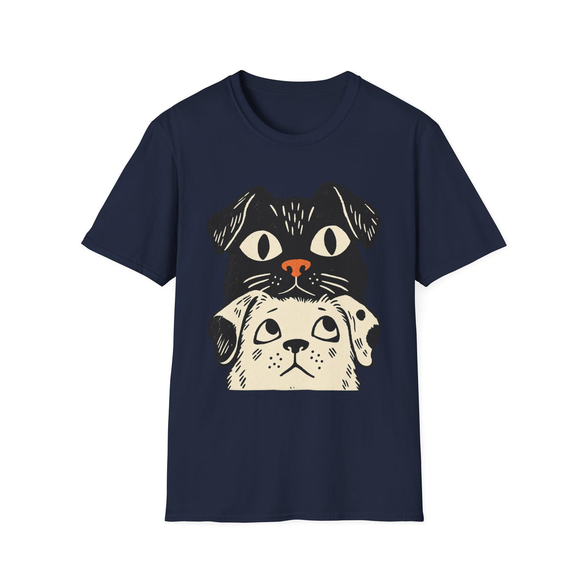 Stacked Puppy Faces T-Shirt — Cute Retro Dog Graphic Tee