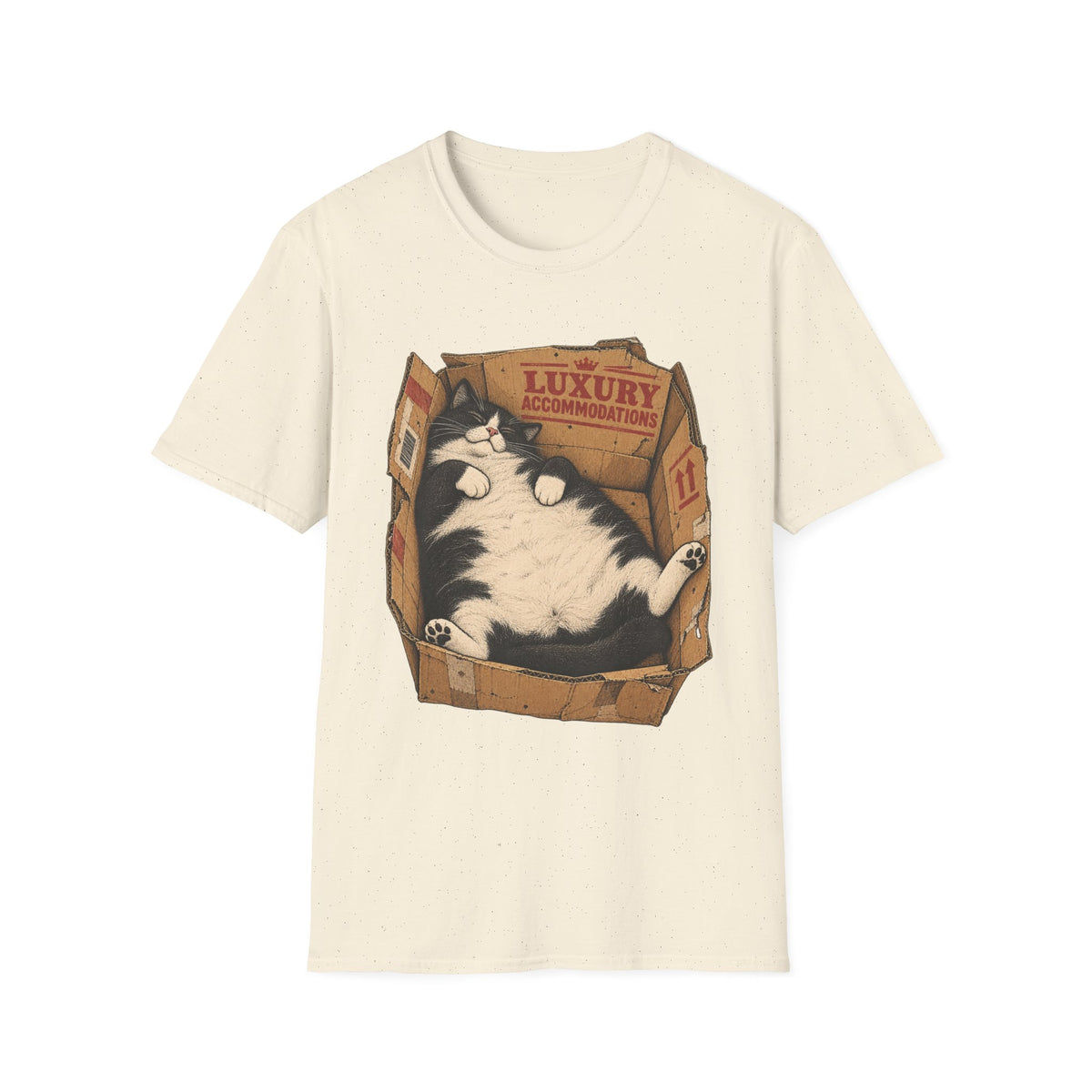 Luxury Cat in Box T-Shirt – Funny Sleepy Cat Graphic Tee