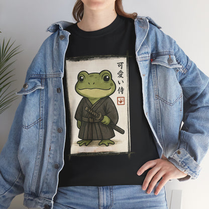 Samurai Frog T‑Shirt — Cute Kawaii Frog in Kimono Graphic Tee