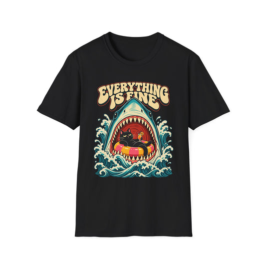 Everything Is Fine Shark Graphic T-Shirt
