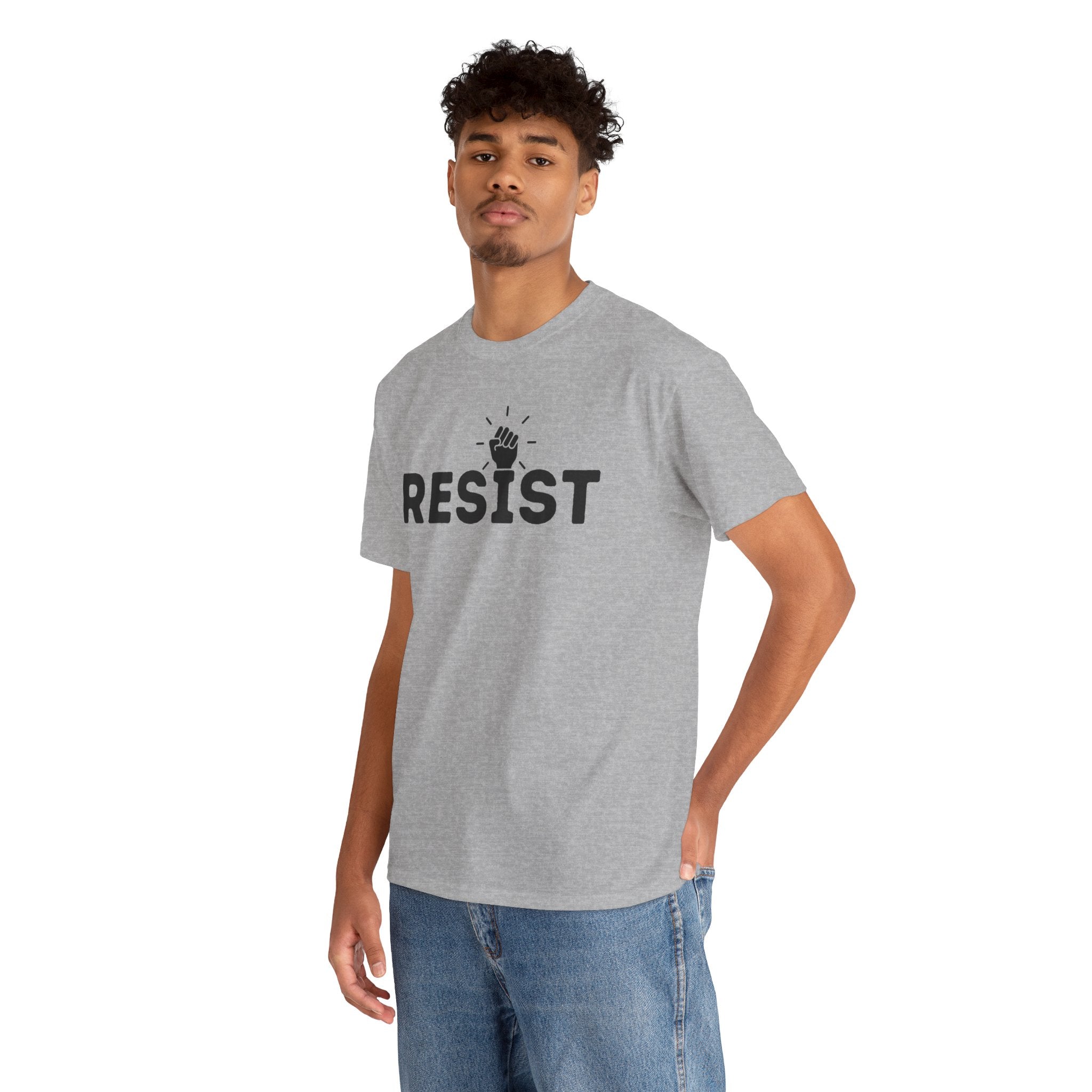 Resist Unisex Heavy Cotton Tee - Empowerment Graphic Tee for Activists