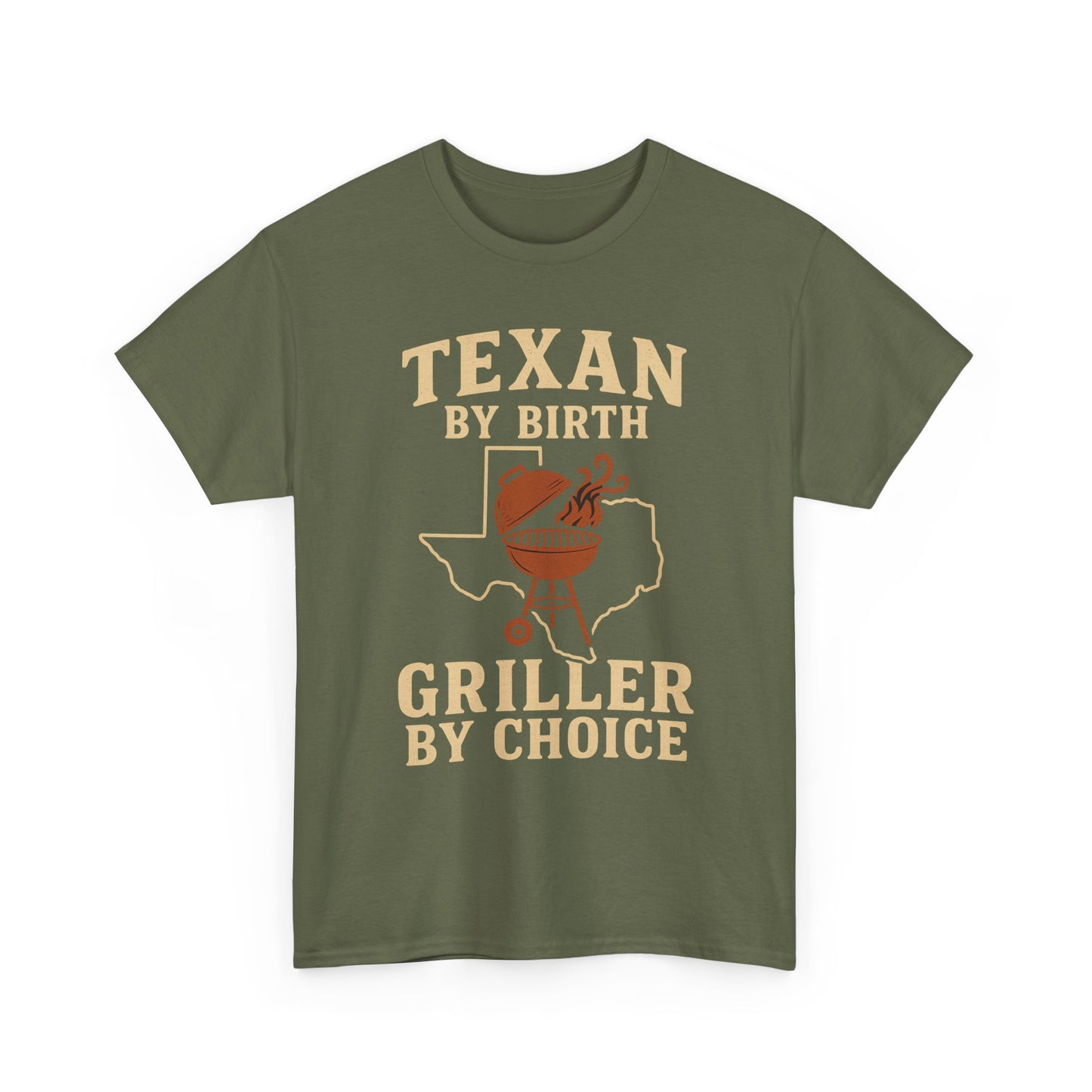 Texan By Birth, Griller By Choice T-Shirt — BBQ Dad Texas Pride Tee