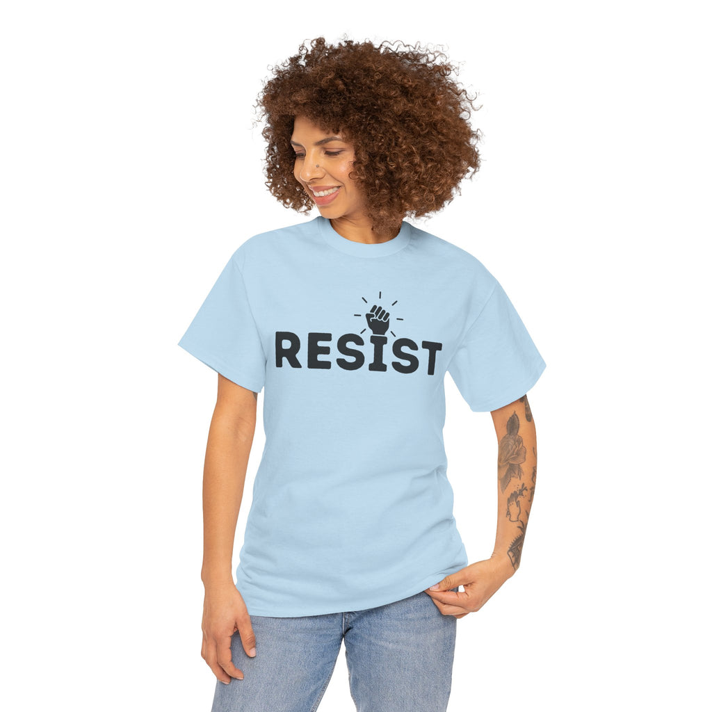 Resist Unisex Heavy Cotton Tee - Empowerment Graphic Tee for Activists