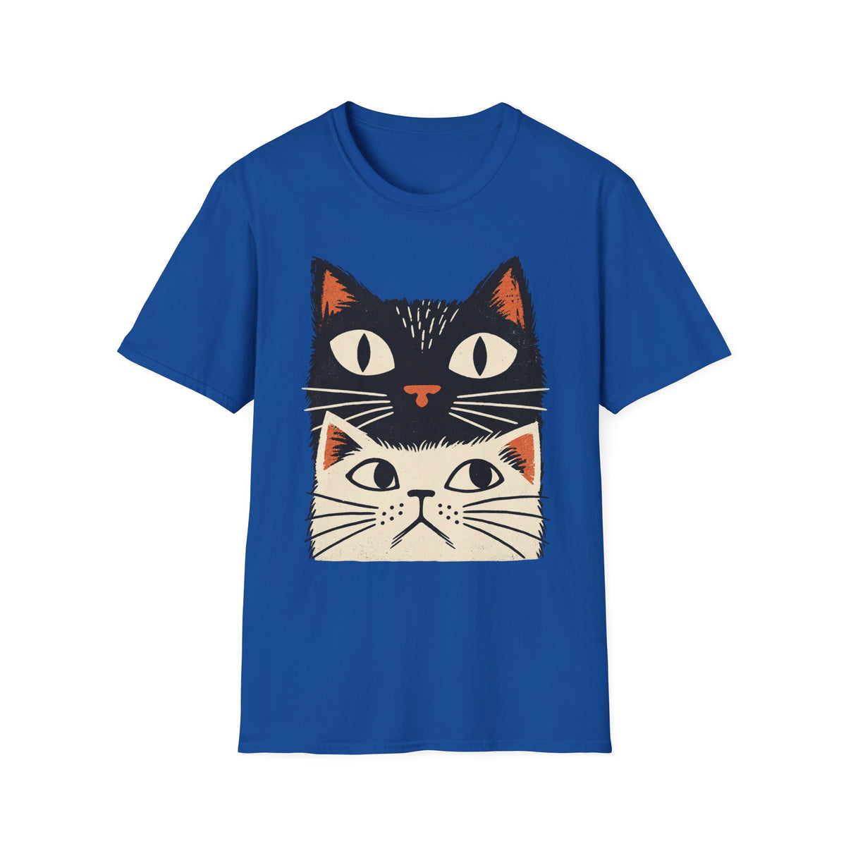 Retro Stacked Cats T-Shirt — Cute Vintage Cat Face Graphic Tee