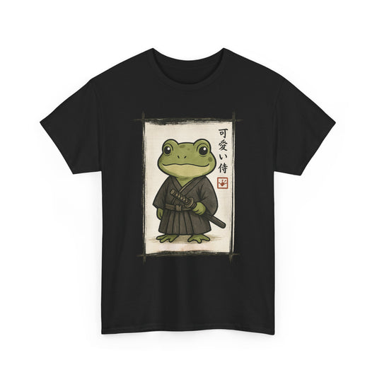 Samurai Frog T‑Shirt — Cute Kawaii Frog in Kimono Graphic Tee