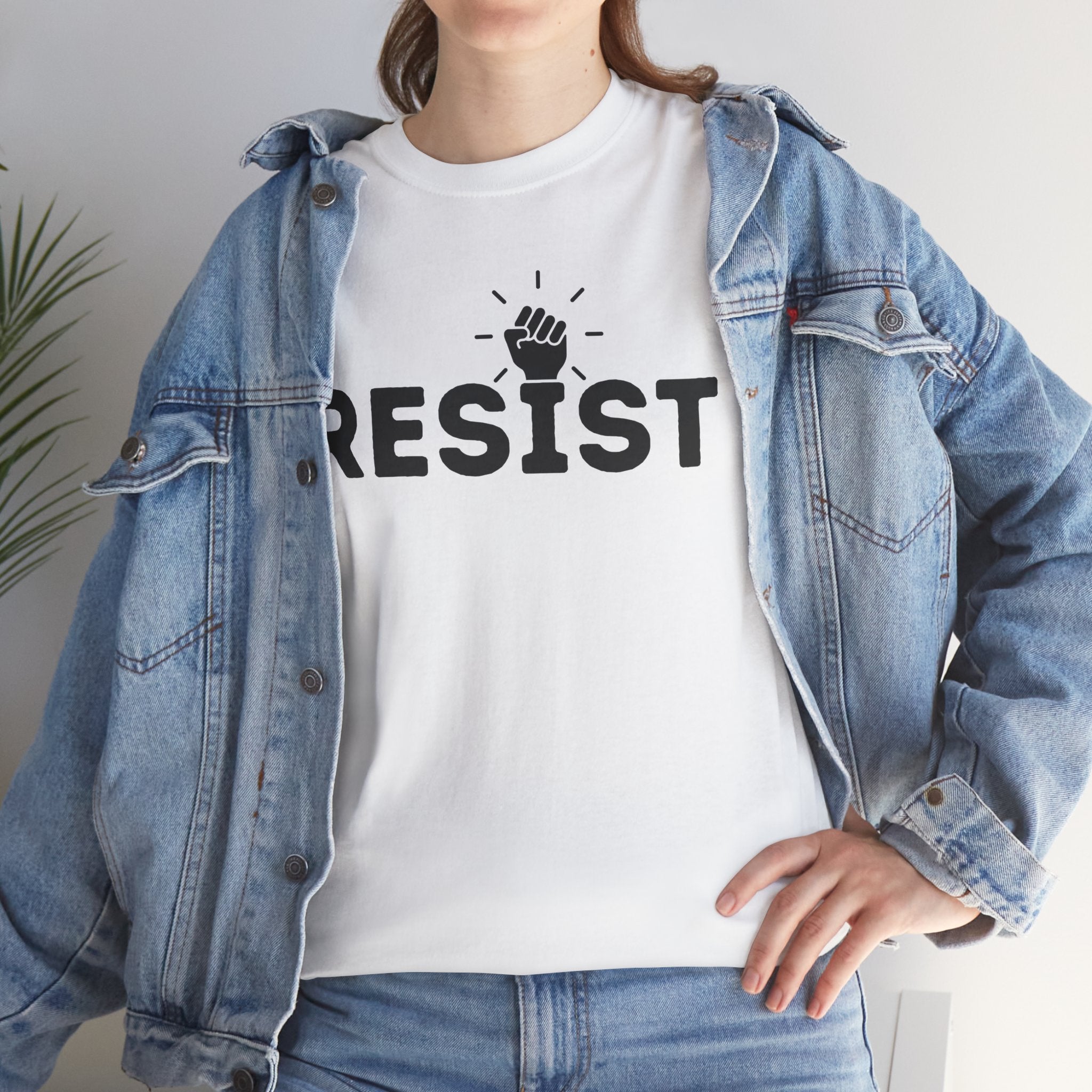 Resist Unisex Heavy Cotton Tee - Empowerment Graphic Tee for Activists