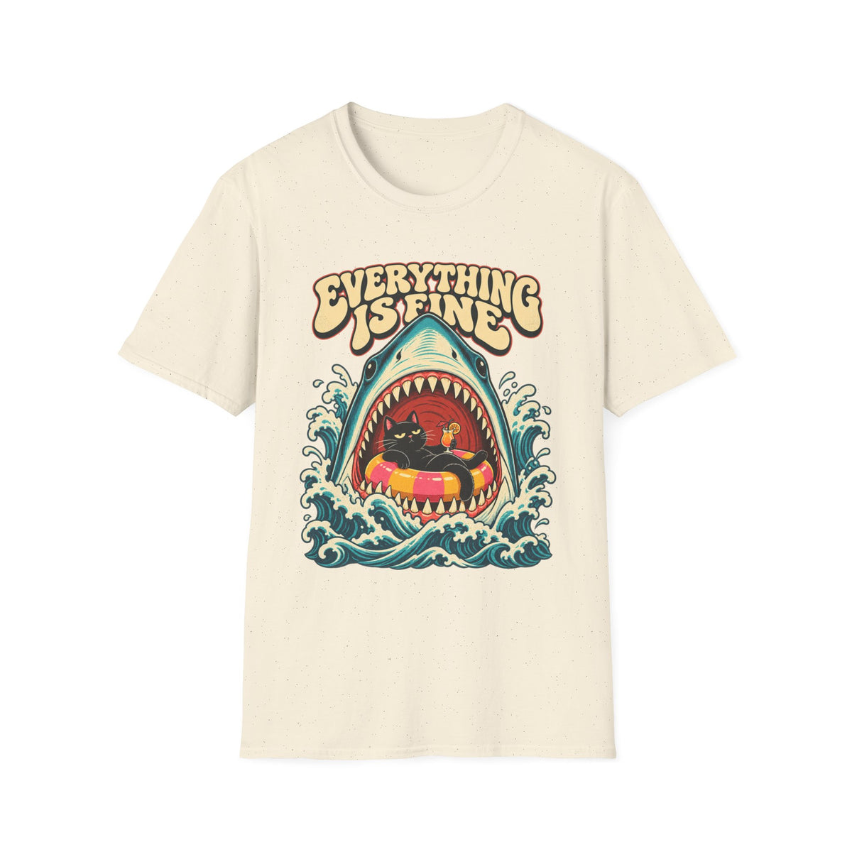 Everything Is Fine Shark Graphic T-Shirt
