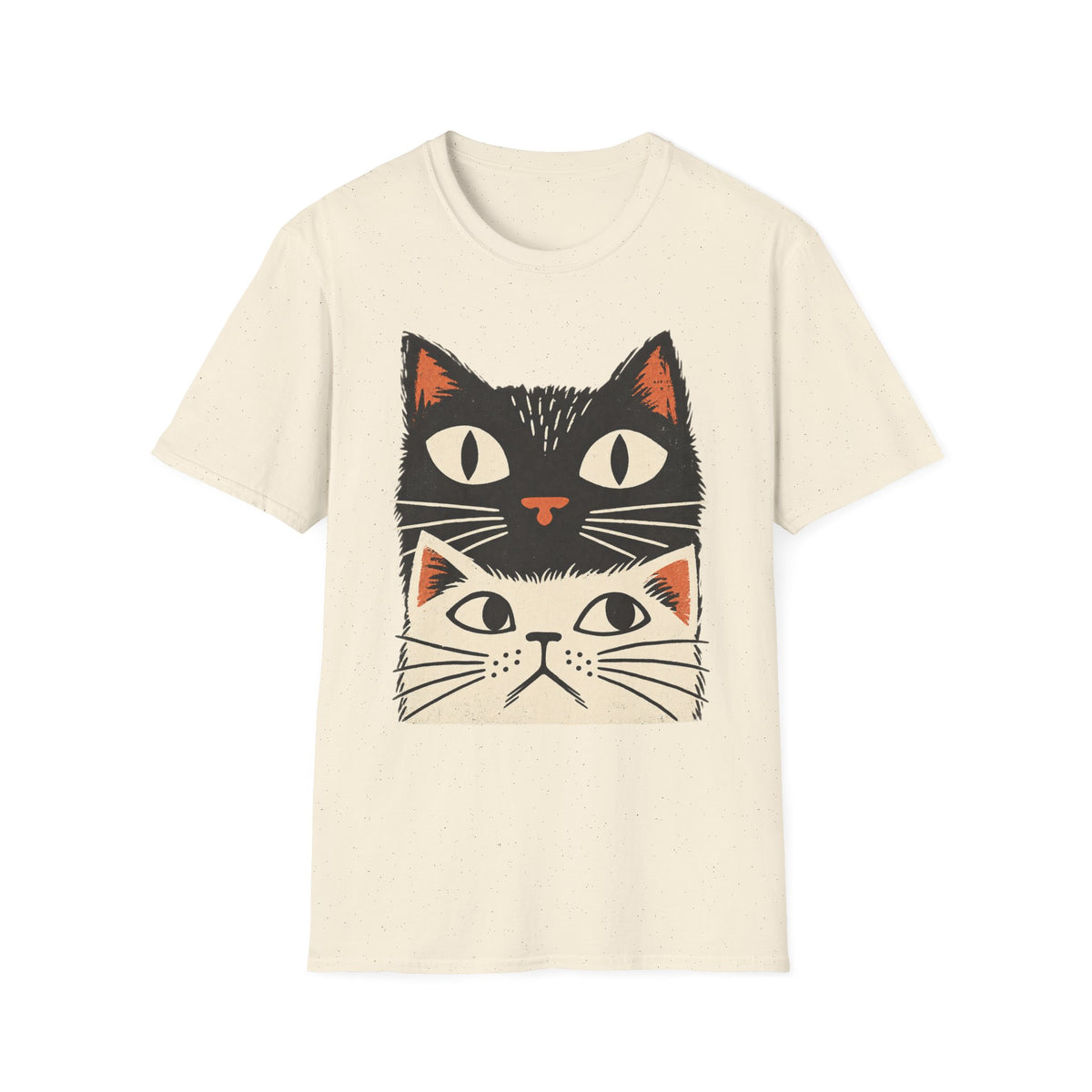 Retro Stacked Cats T-Shirt — Cute Vintage Cat Face Graphic Tee