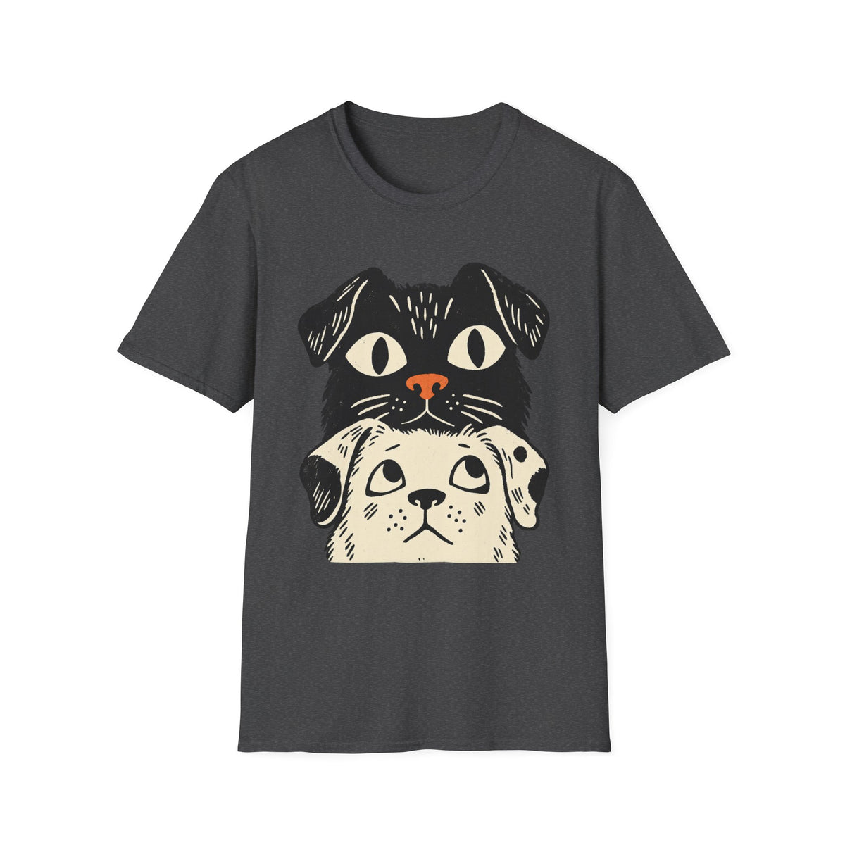 Stacked Puppy Faces T-Shirt — Cute Retro Dog Graphic Tee