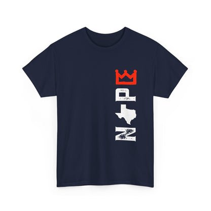 Texas NP Vertical Logo T-Shirt — Red Crown Graphic Tees for Locals & Fans