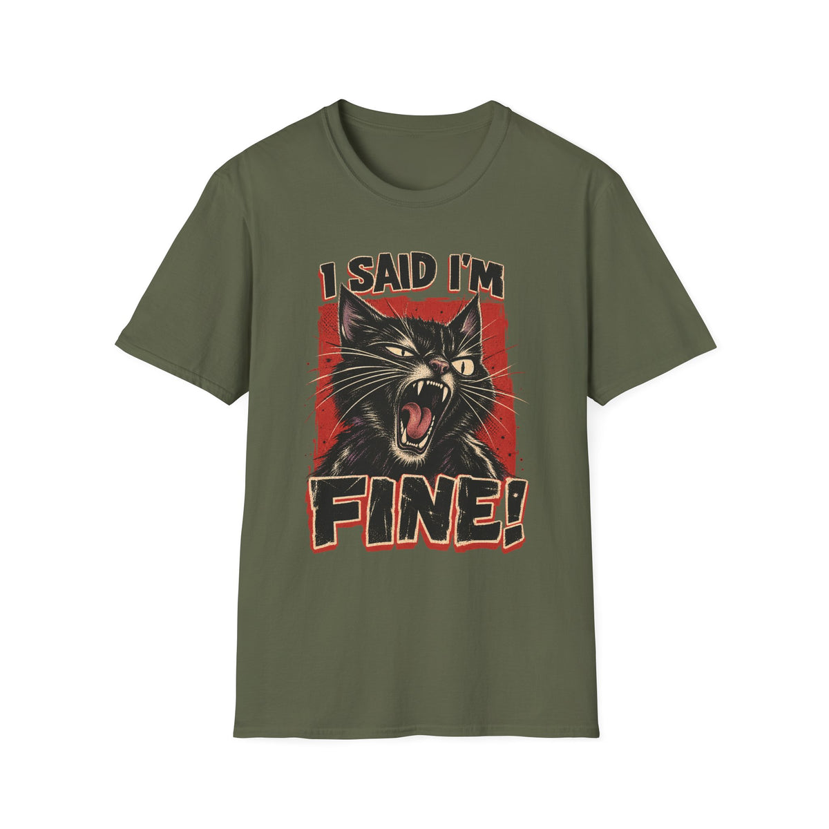 I Said I'm Fine! T-Shirt – Vintage Screaming Cat Graphic Tee