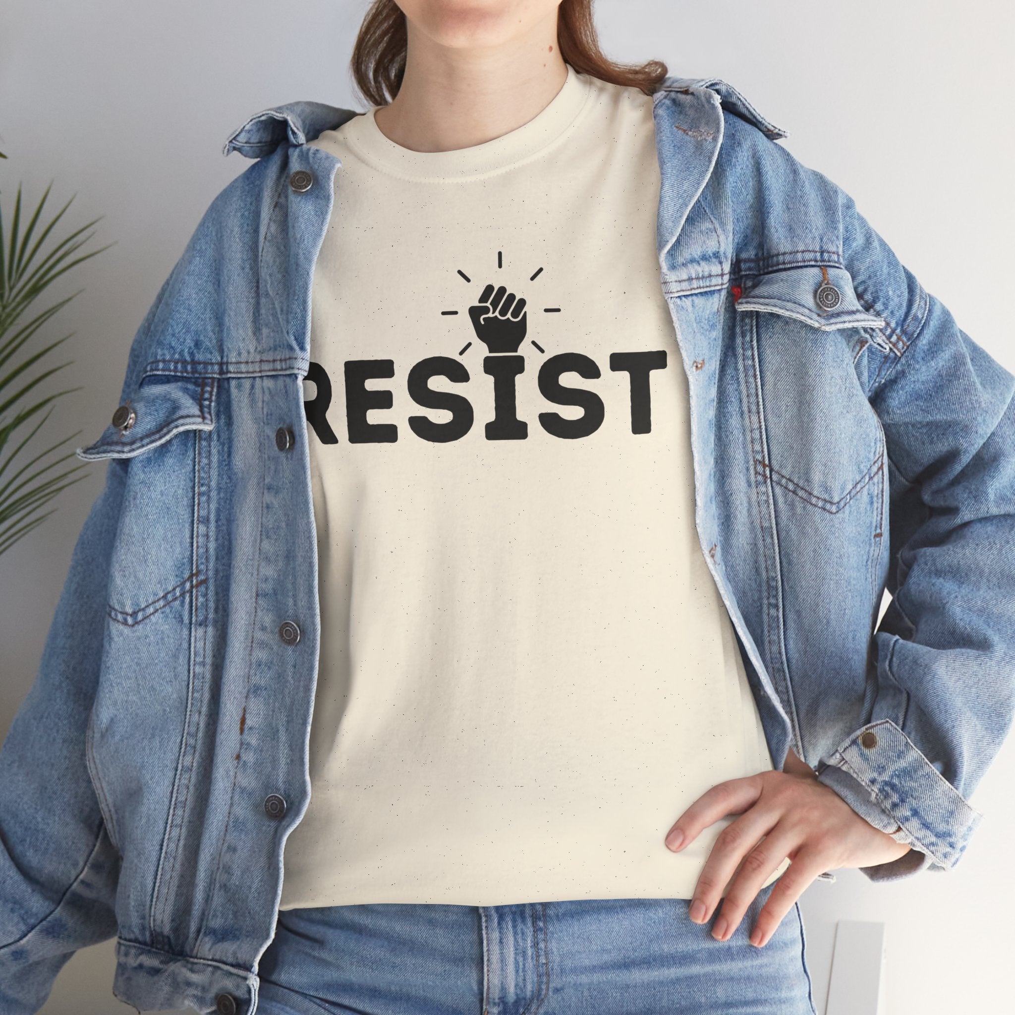 Resist Unisex Heavy Cotton Tee - Empowerment Graphic Tee for Activists