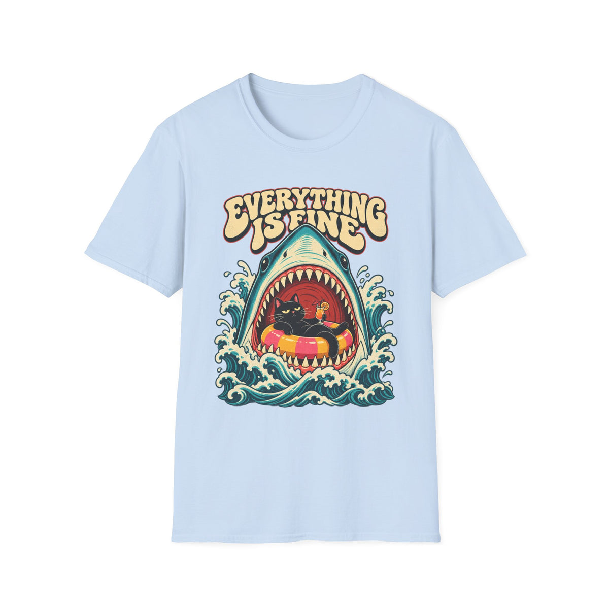 Everything Is Fine Shark Graphic T-Shirt