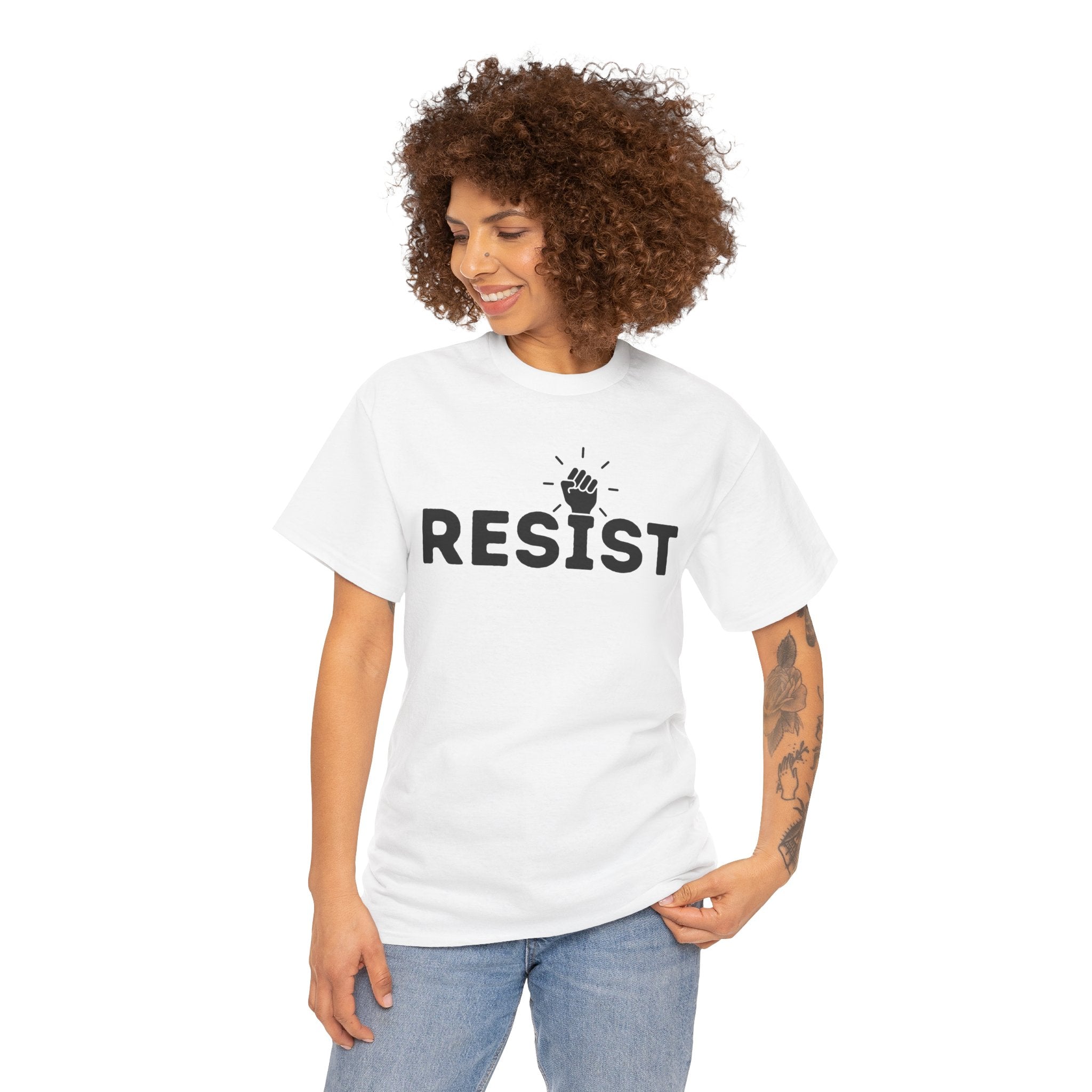 Resist Unisex Heavy Cotton Tee - Empowerment Graphic Tee for Activists
