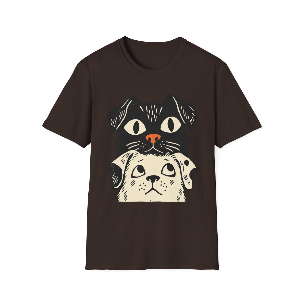 Stacked Puppy Faces T-Shirt — Cute Retro Dog Graphic Tee