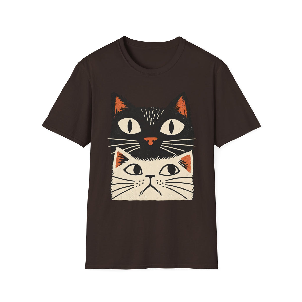 Retro Stacked Cats T-Shirt — Cute Vintage Cat Face Graphic Tee
