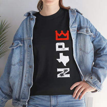 Texas NP Vertical Logo T-Shirt — Red Crown Graphic Tees for Locals & Fans