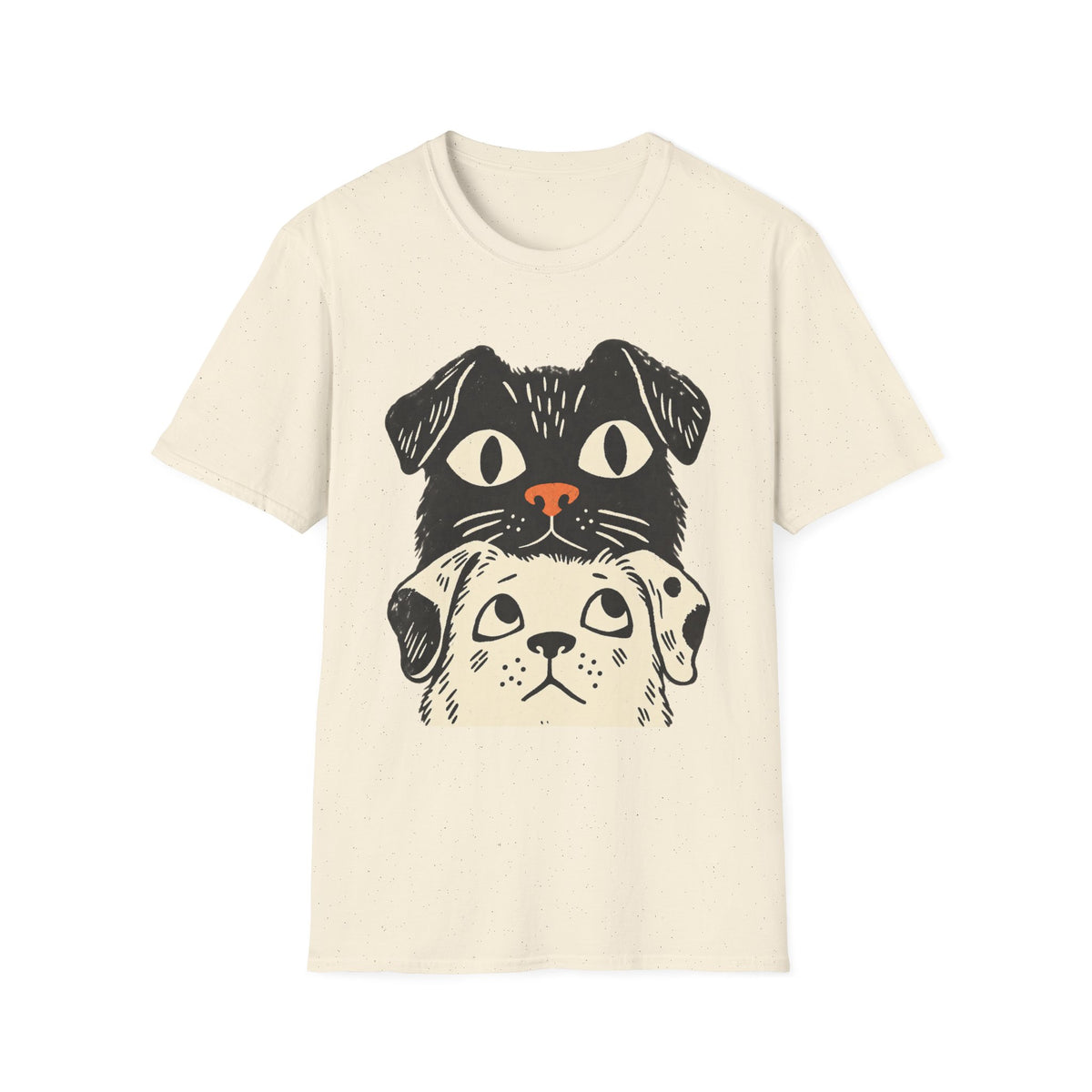 Stacked Puppy Faces T-Shirt — Cute Retro Dog Graphic Tee