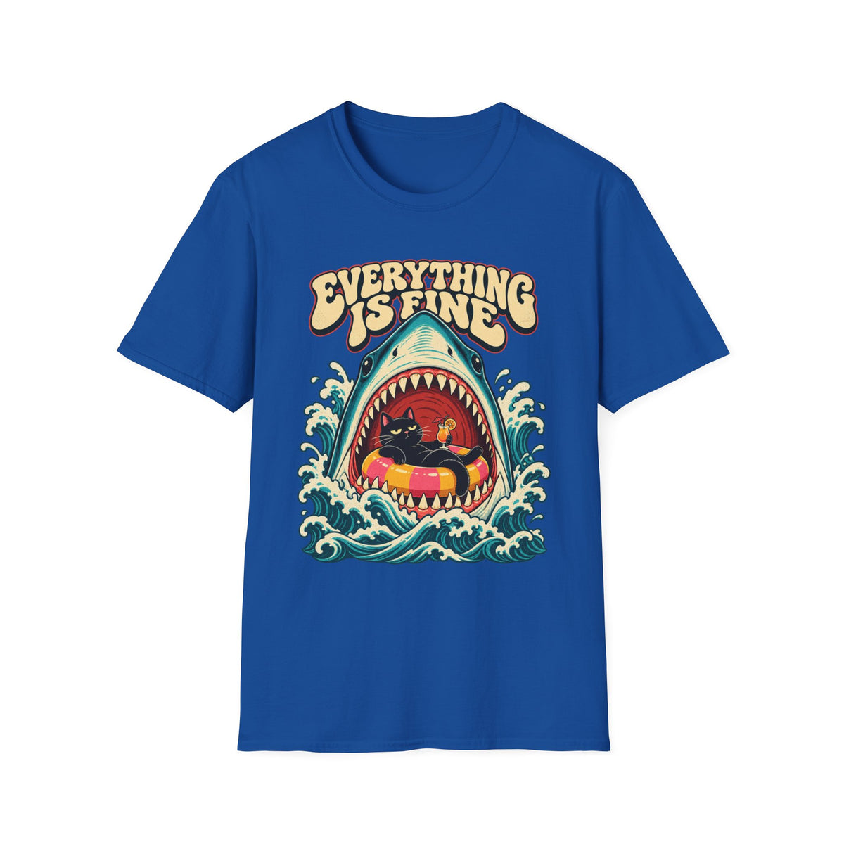 Everything Is Fine Shark Graphic T-Shirt
