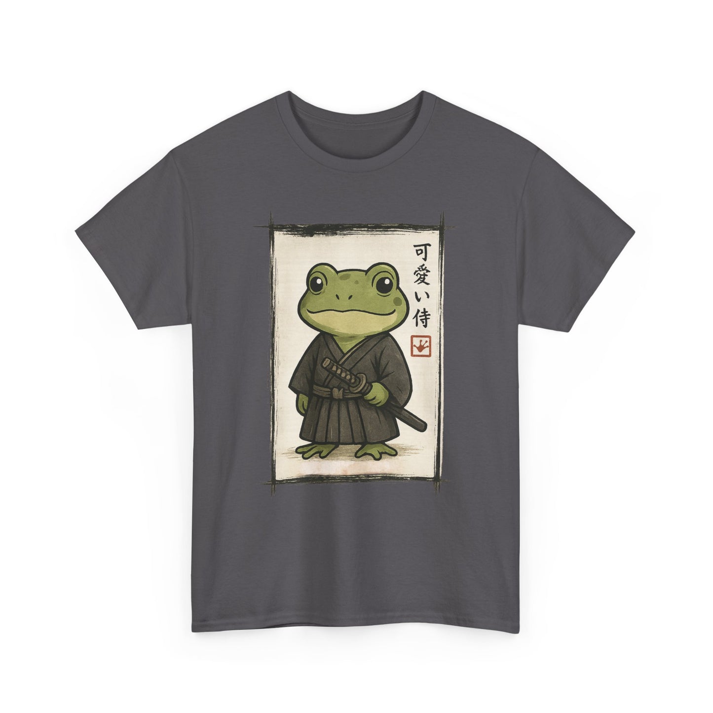 Samurai Frog T‑Shirt — Cute Kawaii Frog in Kimono Graphic Tee
