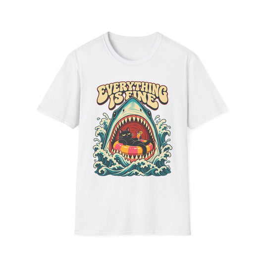 Everything Is Fine Shark Graphic T-Shirt