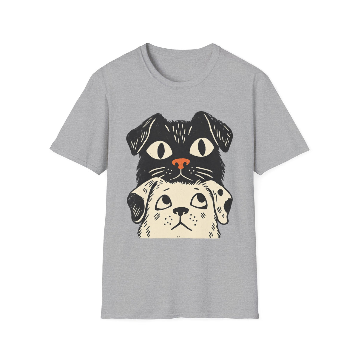 Stacked Puppy Faces T-Shirt — Cute Retro Dog Graphic Tee